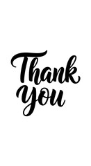 Obraz premium Thank You Illustration in Black, Elegant Script, Appreciation Concept