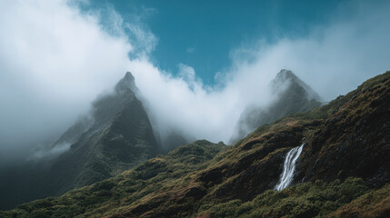 stunning view of majestic hawaiian mountains and volcanoes showcasing lush greenery and vibrant flora typical of