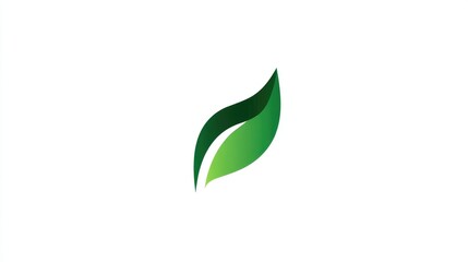 Stylized green leaf design on white