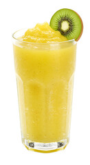 Isolated Kiwi Smoothie in Glass on Transparent Background