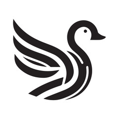 Obraz premium Minimalist Muscovy duck animal logo with white background