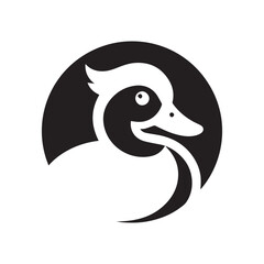 Obraz premium Minimalist Muscovy duck animal logo with white background
