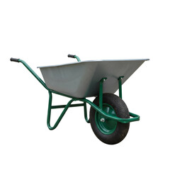 Green Wheelbarrow Photo on Black Background