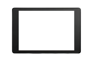 Black tablet with blank white screen