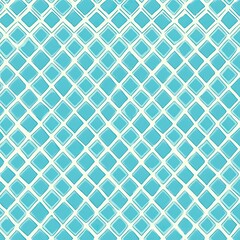 Turquoise Diamond Tile Pattern with Cream Grout, Seamless Mosaic Backdrop