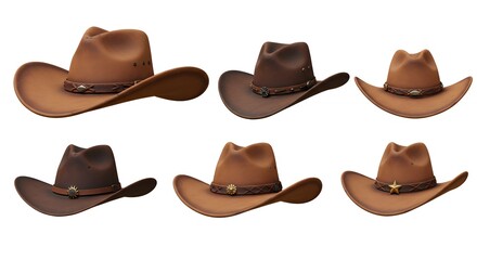 Collection of different cowboy hats