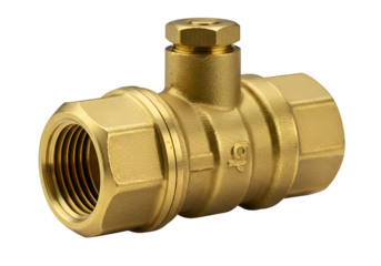 Isolated Photo of Brass Ball Valve on Transparent Background