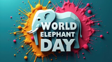 World elephant day celebration global awareness event educational content vibrant environment artistic viewpoint conservation concept