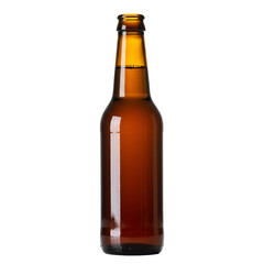 Isolated Photo Brown Beer Bottle on Transparent Background