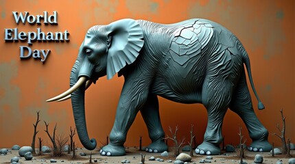 Celebrating world elephant day awareness for wildlife conservation global digital art vibrant creative perspective