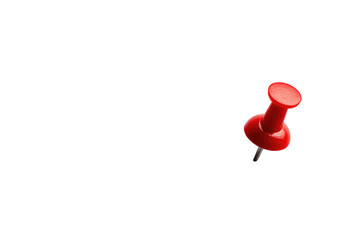 Isolated red pushpin against black