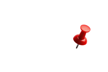 Isolated red pushpin against black