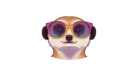 Fototapeta premium Pixel Art Meerkat Wearing Colorful Sunglasses