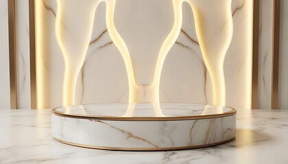 Golden wedding rings and decorative glass objects with symbolic light design