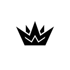 Solid black background with a simple crown graphic