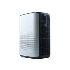 Obraz premium Modern air purifier appliance with white and dark gray design for home air quality improvement system