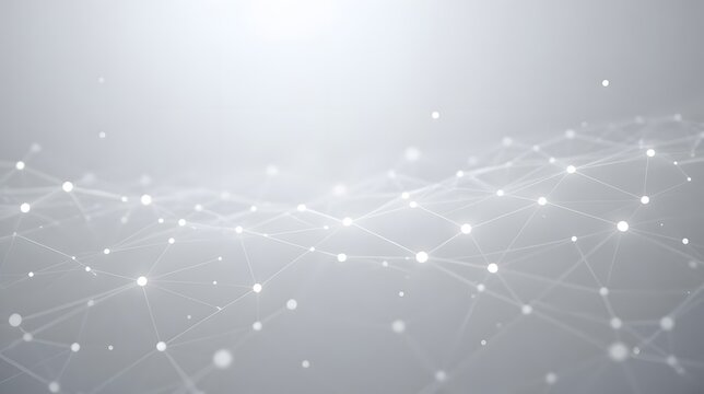 Abstract network connecting dots on a gray background for modern technology concept