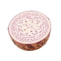 Isolated Photo of Sliced Taro Root on Transparent Background