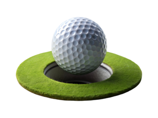 golf ball with hole png image on transparent background
