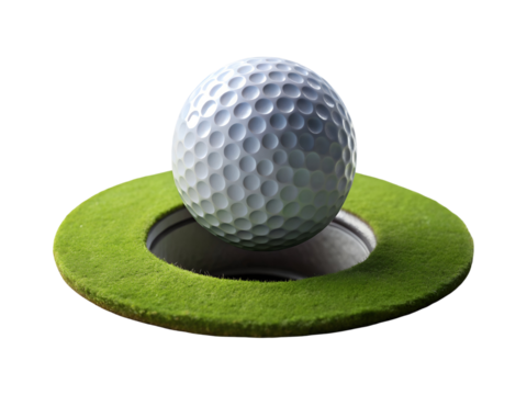 golf ball with hole png image on transparent background