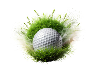 golf ball on grass explosion png image on transparent background