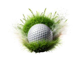 golf ball on grass explosion png image on transparent background