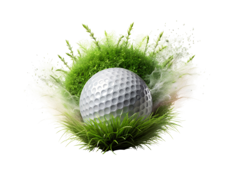 golf ball on grass explosion png image on transparent background