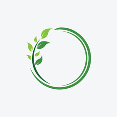 Organic circle logo design vector