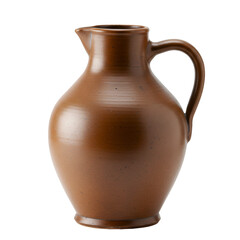 Isolated Photo Brown Ceramic Jug On Transparent Background