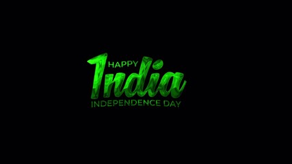 "Happy India Independence Day greeting animation 2025, Animated with alpha or transparent background, for banner, social media feed wallpaper stories, Happy Independence Day India 15th august concept.