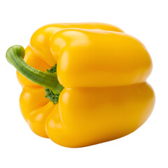 Isolated Photo Yellow Bell Pepper on Transparent Background