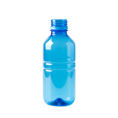 Isolated Photo of a Small Empty Blue Plastic Bottle