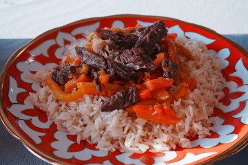 Uzbekistan Food, Plov - ウズベキスタン料理 プロフ