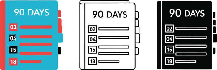 Days schedule calendar reminder appointment business management time organization planning deadline project ninety days