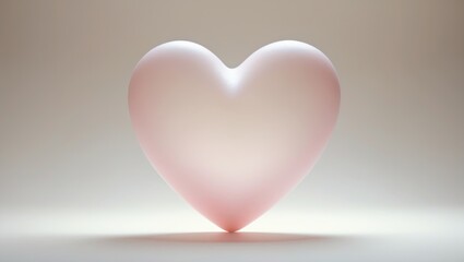 A pink heart-shaped object with a smooth surface and soft lighting.