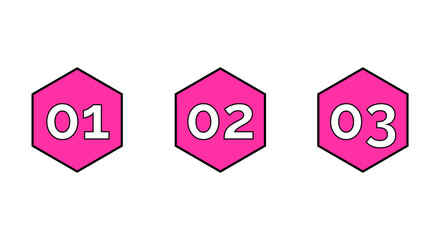 Number bullet point. Simple design elements. Colorful vector illustration