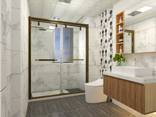 3D modeling and rendering of the shower enclosure