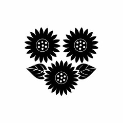 creative Sunflowers Icon vector silhouette illustration isolated on white background