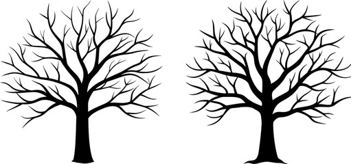 Fototapeta premium Black scary tree vector, scary tree art, scary tree vector art design, Vector of scary tree art, scary tree isolated