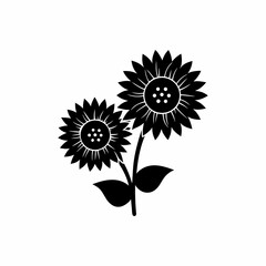 creative Sunflowers Icon vector silhouette illustration isolated on white background