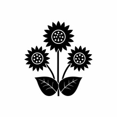 creative Sunflowers Icon vector silhouette illustration isolated on white background