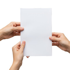 Obraz premium Isolated Photo of Woman Hands Holding Blank White Paper