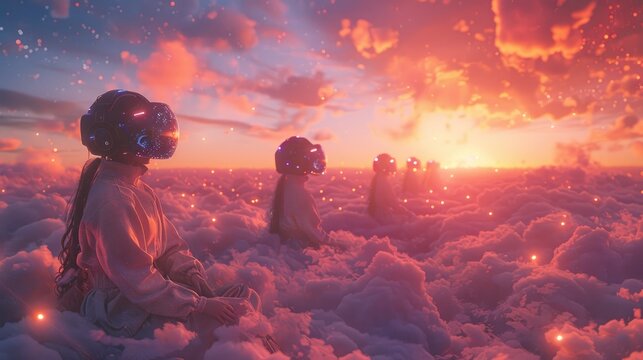 Virtual reality experience on cloudscape