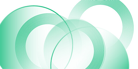 Green white abstract background overlap layer on bright space with circles effect decoration. Modern banner with lines style. Graphic design element stripes concept for flyer, card, or brochure cover