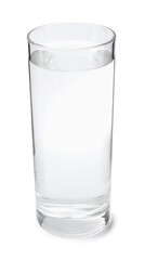 Glass with dirty water isolated on white