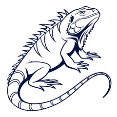 Fototapeta premium Iguana Vector Illustration – Exotic Lizard Reptile Design