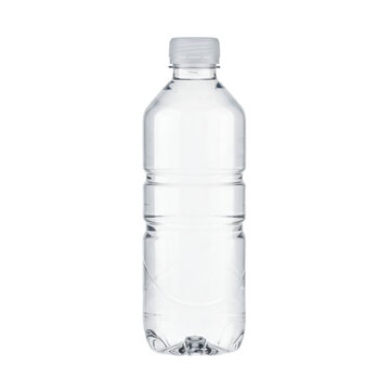Isolated Photo Realistic Clear Empty Water Bottle Against Transparent Background
