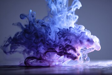 Ink explosion on dark surface, for abstract artsy background, creativity concept