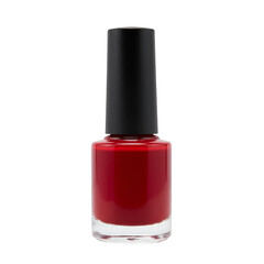 Obraz premium Isolated Photo Red Nail Polish Bottle on Transparent Background