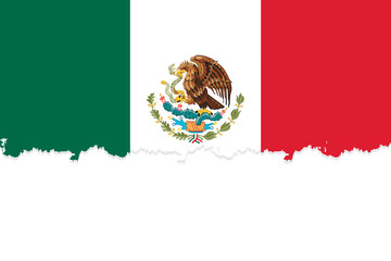 Grunge Mexican Flag with Emblem &ndash; Artistic Vector Style.